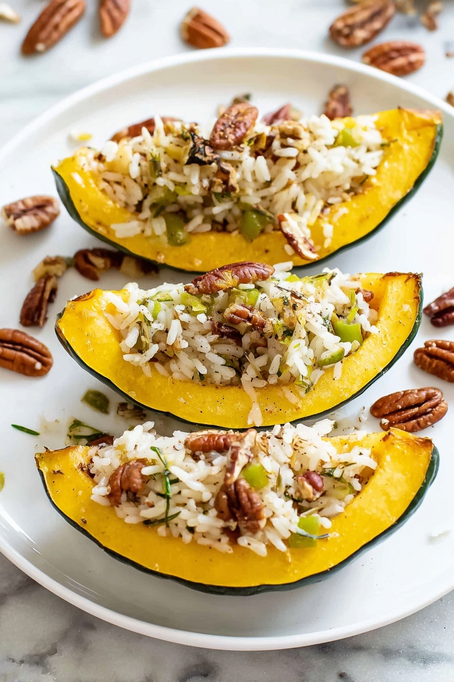 Stuffed Acorn Squash with Sage Rice and Pecans Recipe - Serving