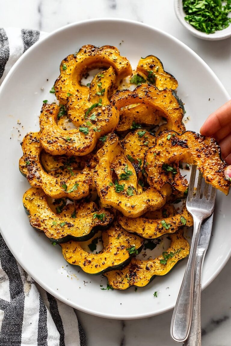 Parmesan Herb Roasted Acorn Squash Recipe