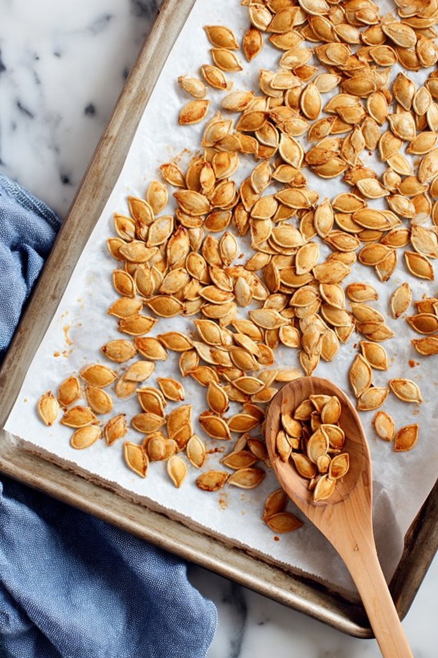 Roasted Pumpkin Seeds with Olive Oil, Sea Salt, and Chili Powder Recipe - Serving