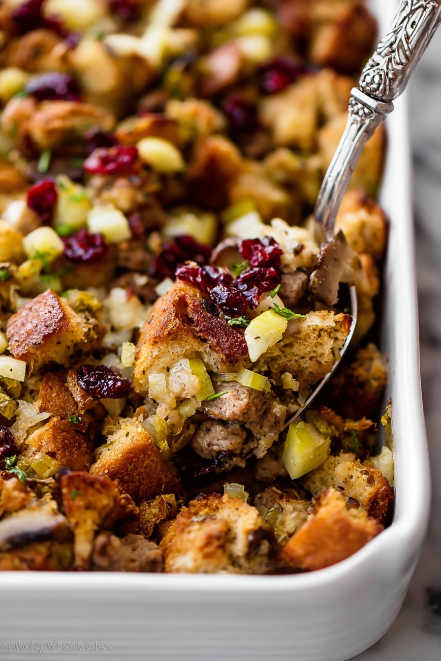 Sausage & Herb Stuffing Recipe - Serving
