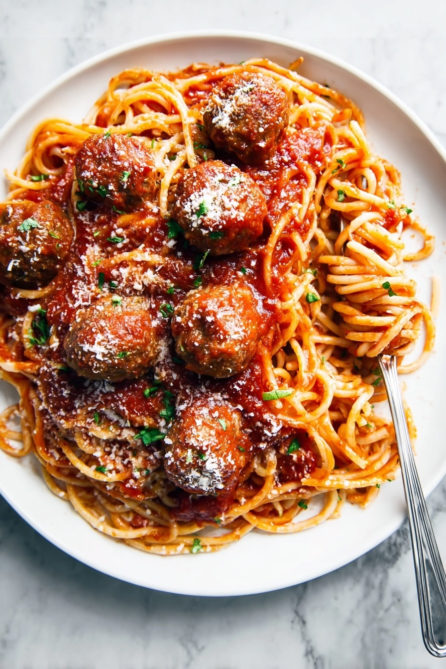 Spaghetti and Meatballs Recipe - Serving