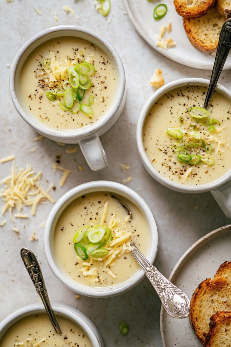 Roasted Garlic Cheddar Cauliflower Soup Recipe