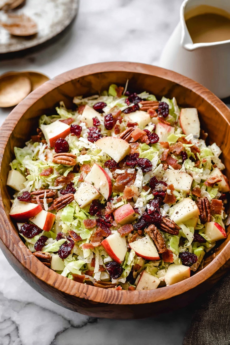 Brussels Sprout Salad with Cranberries, Apples, and Maple Balsamic Vinaigrette Recipe - Serving