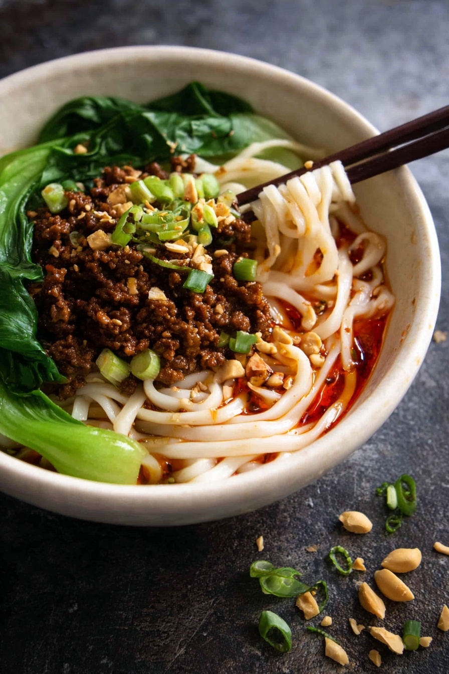 Easy Dan Dan Noodles with Pork and Sesame Recipe - Serving
