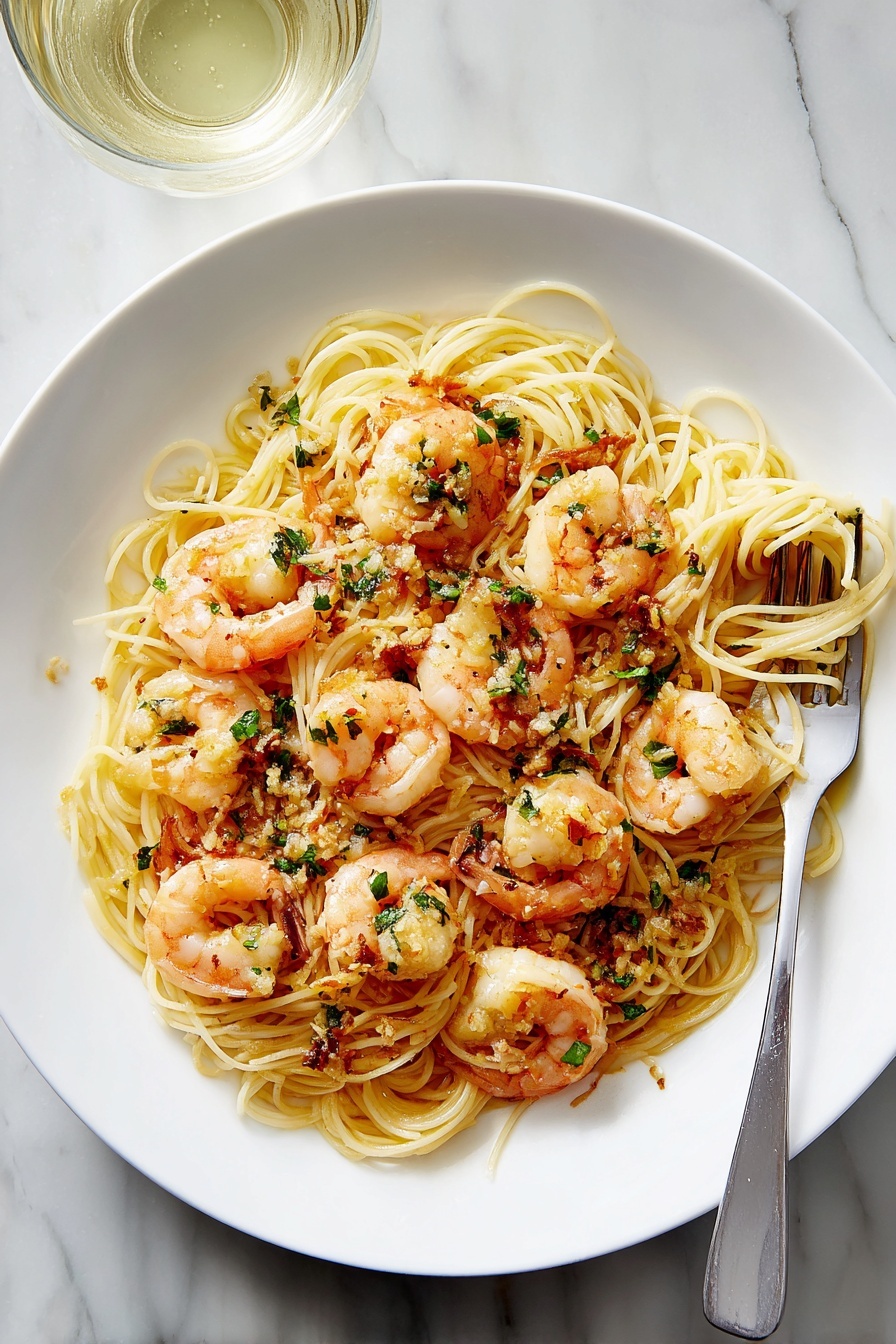 Shrimp Scampi with Garlic and Lemon Recipe - Serving