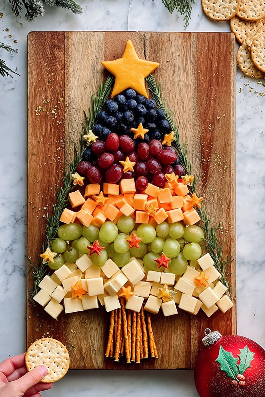 Christmas Tree Charcuterie Board Ideas Recipe - Serving