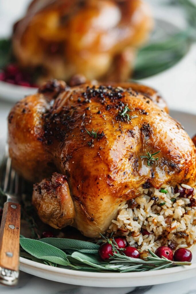 Stuffed Cornish Hens with Apple-Cranberry Glaze Recipe