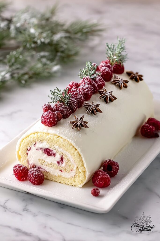Raspberry Cake Roll with White Chocolate Ganache Recipe