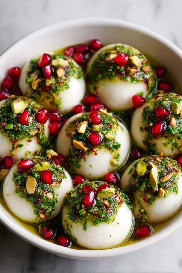 Burrata Ball Appetizer with Pomegranate and Pistachios Recipe