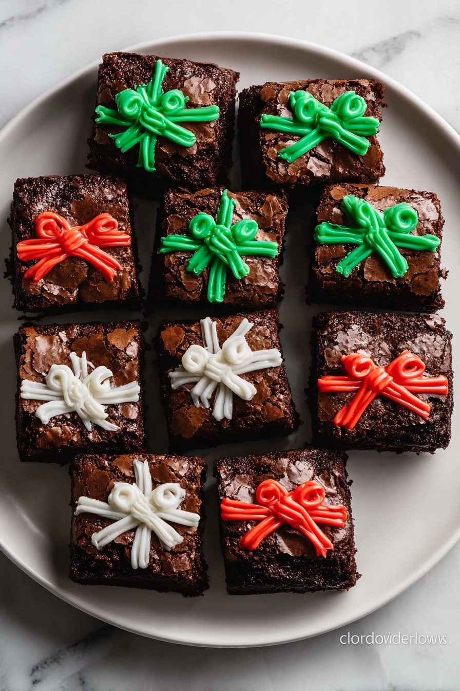Christmas Present Brownies Recipe - Serving