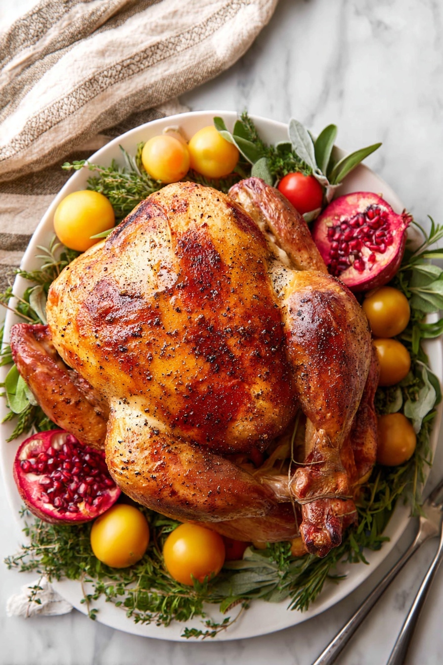 Bacon Roasted Turkey with Aromatics Recipe - Serving