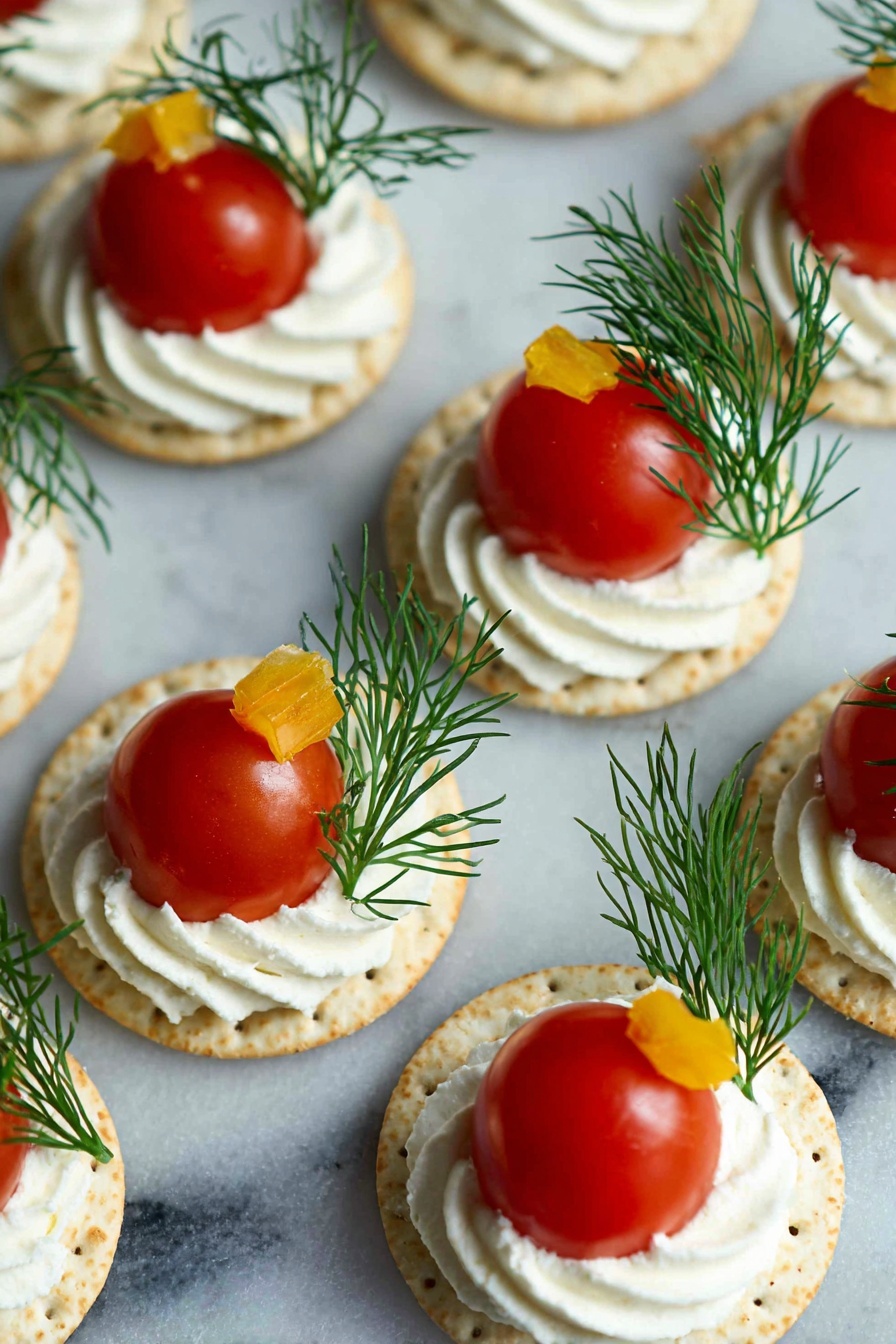 Festive Christmas Ornament Appetizer Bites Recipe - Serving