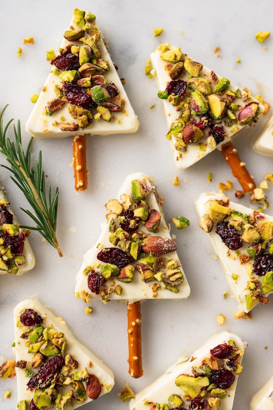 Cheese Christmas Trees with Pistachios Recipe - Serving