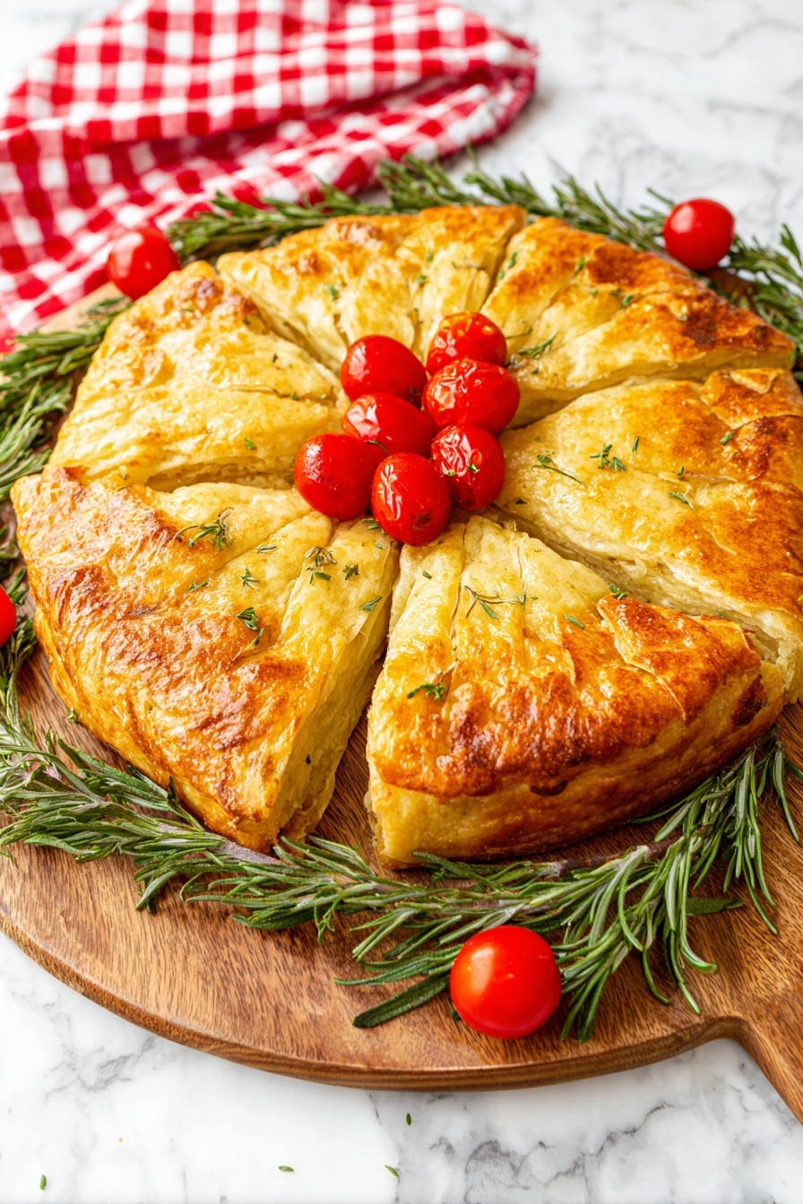 Cheesy Pesto Wreath Appetizer Recipe - Serving