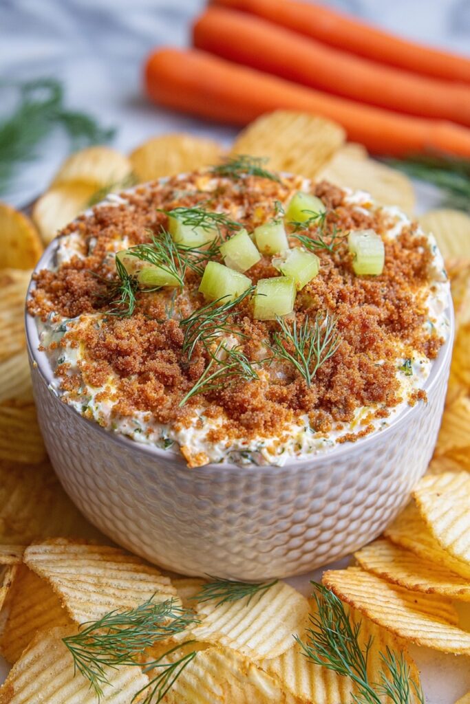 Creamy Pickle Dip with Crispy Panko Topping Recipe