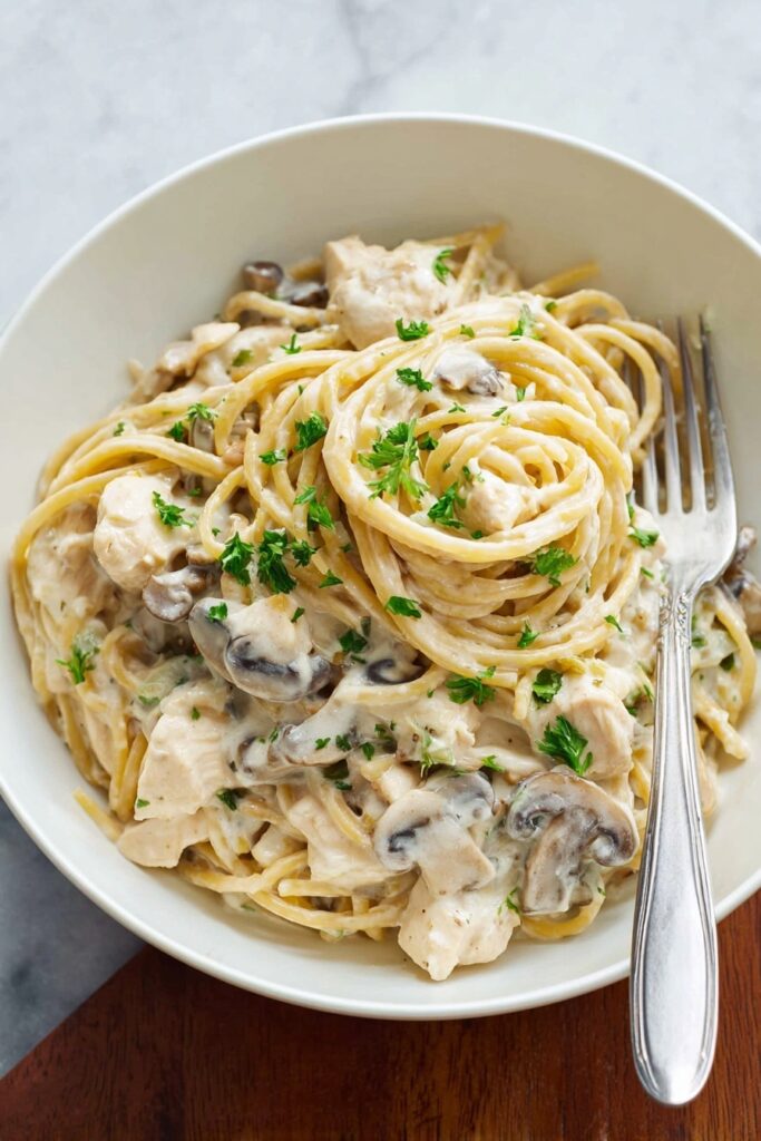 Creamy Chicken Tetrazzini Bake Recipe