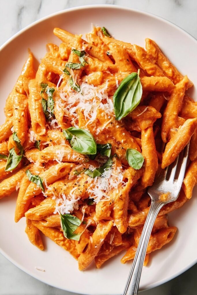 Penne Alla Vodka with Cream and Parmesan Recipe