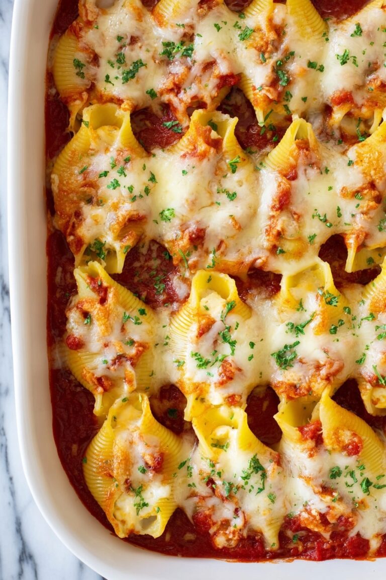 Cheesy Stuffed Shells with Marinara Recipe