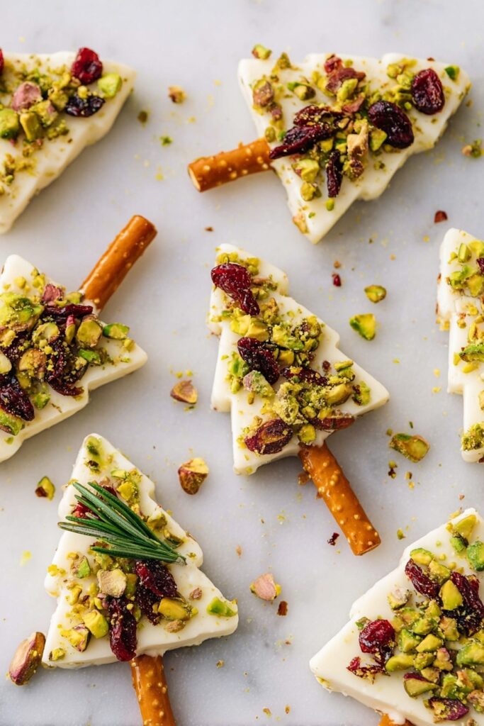 Cheese Christmas Trees with Pistachios Recipe
