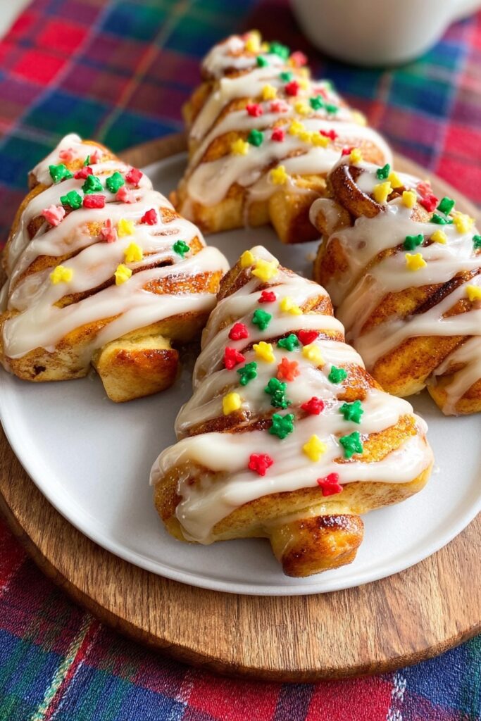 Christmas Tree Cinnamon Rolls with Icing Recipe
