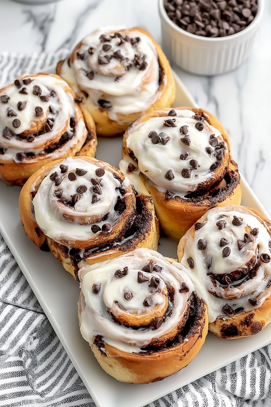 Chocolate Croissant Cinnamon Rolls Recipe - Serving