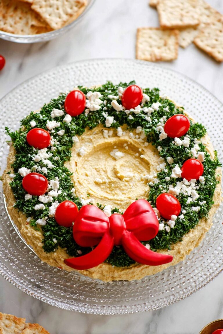Christmas Hummus Wreath Appetizer Recipe