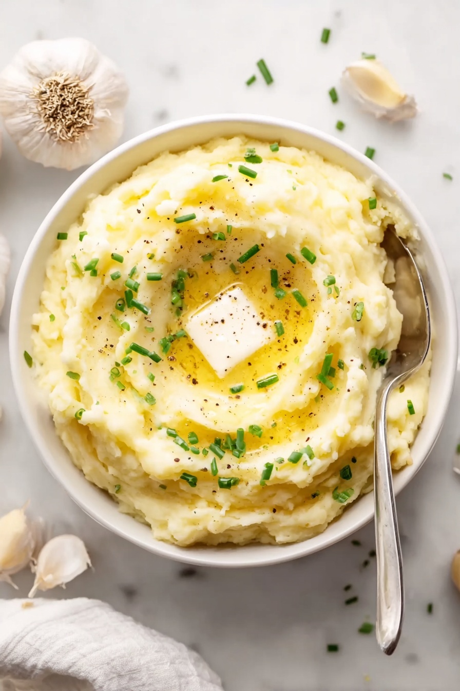 Creamy Roasted Garlic Mashed Potatoes Recipe - Serving