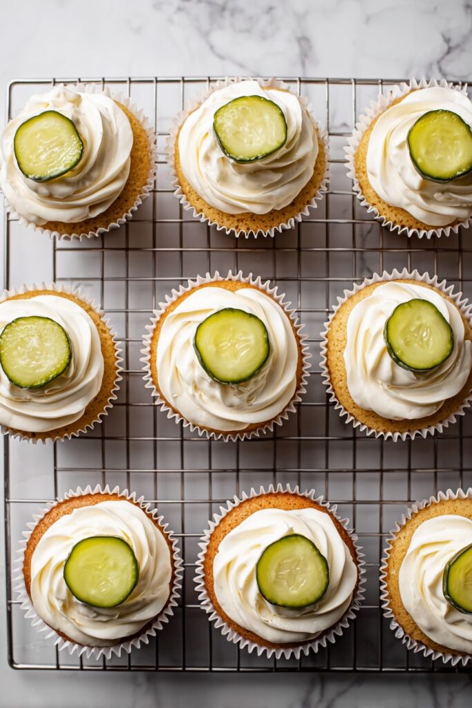 Pickle Cake Cupcakes with Cream Cheese Frosting Recipe