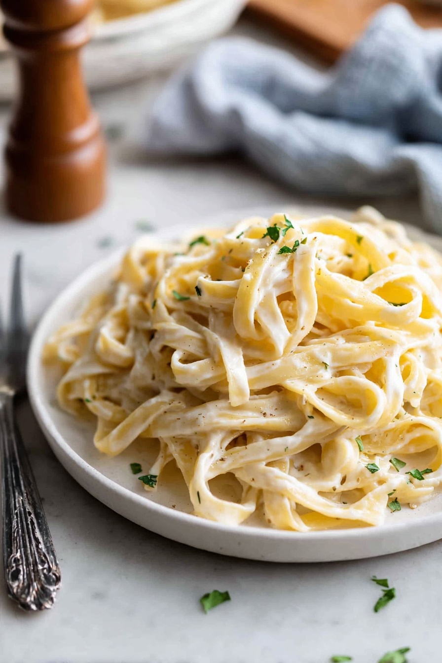 Fettuccine Alfredo Recipe with Creamy Parmesan Recipe - Serving