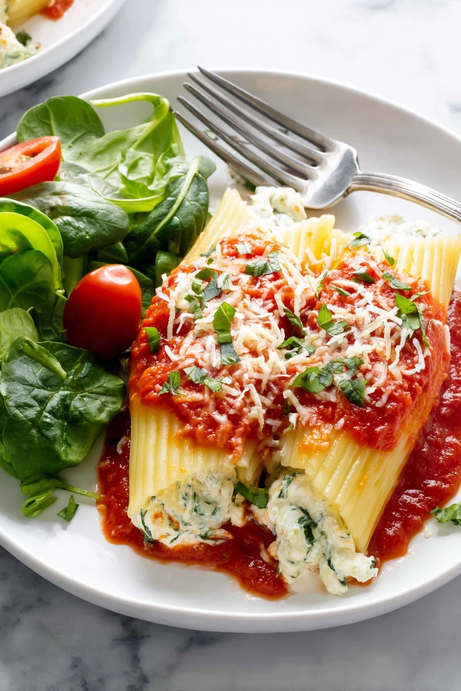 Three Cheese Manicotti Bake Recipe - Serving