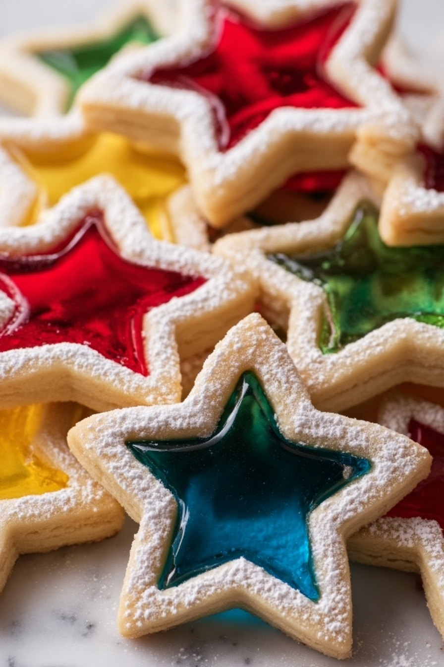Stained Glass Candy Cookies Recipe - Serving