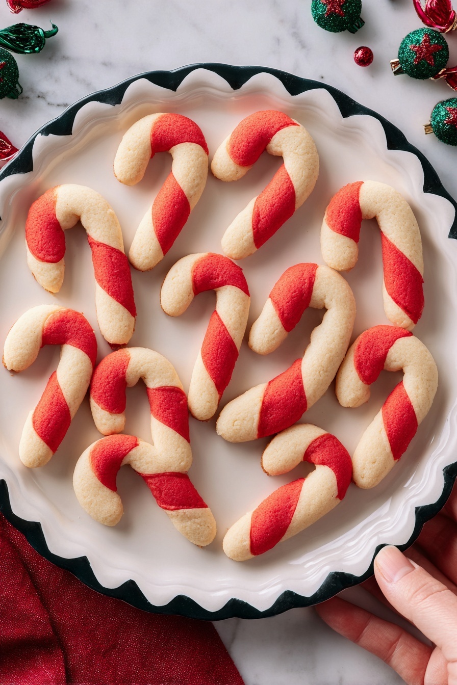 Candy Cane Cookies with Peppermint Flavor Recipe - Serving
