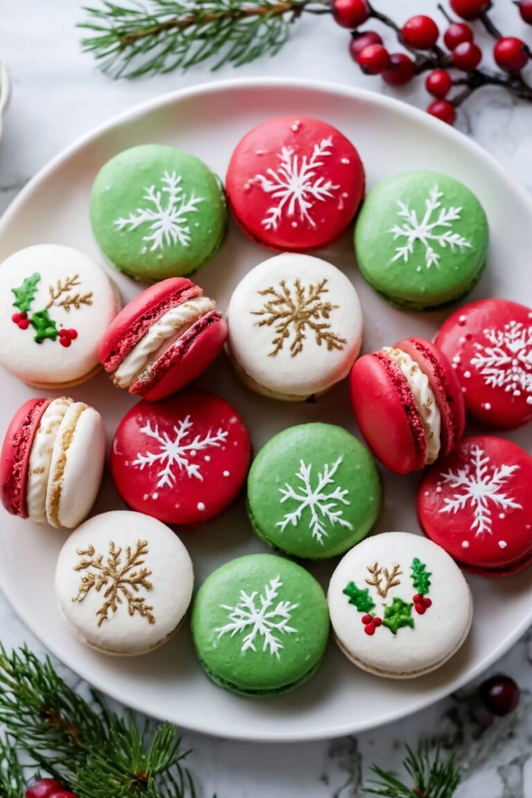 Festive Christmas Macarons with Buttercream Filling Recipe