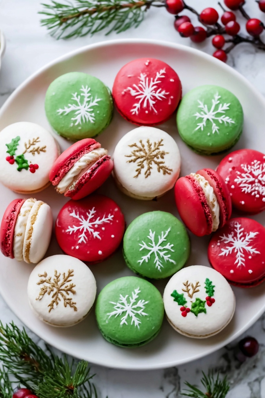 Festive Christmas Macarons with Buttercream Filling Recipe