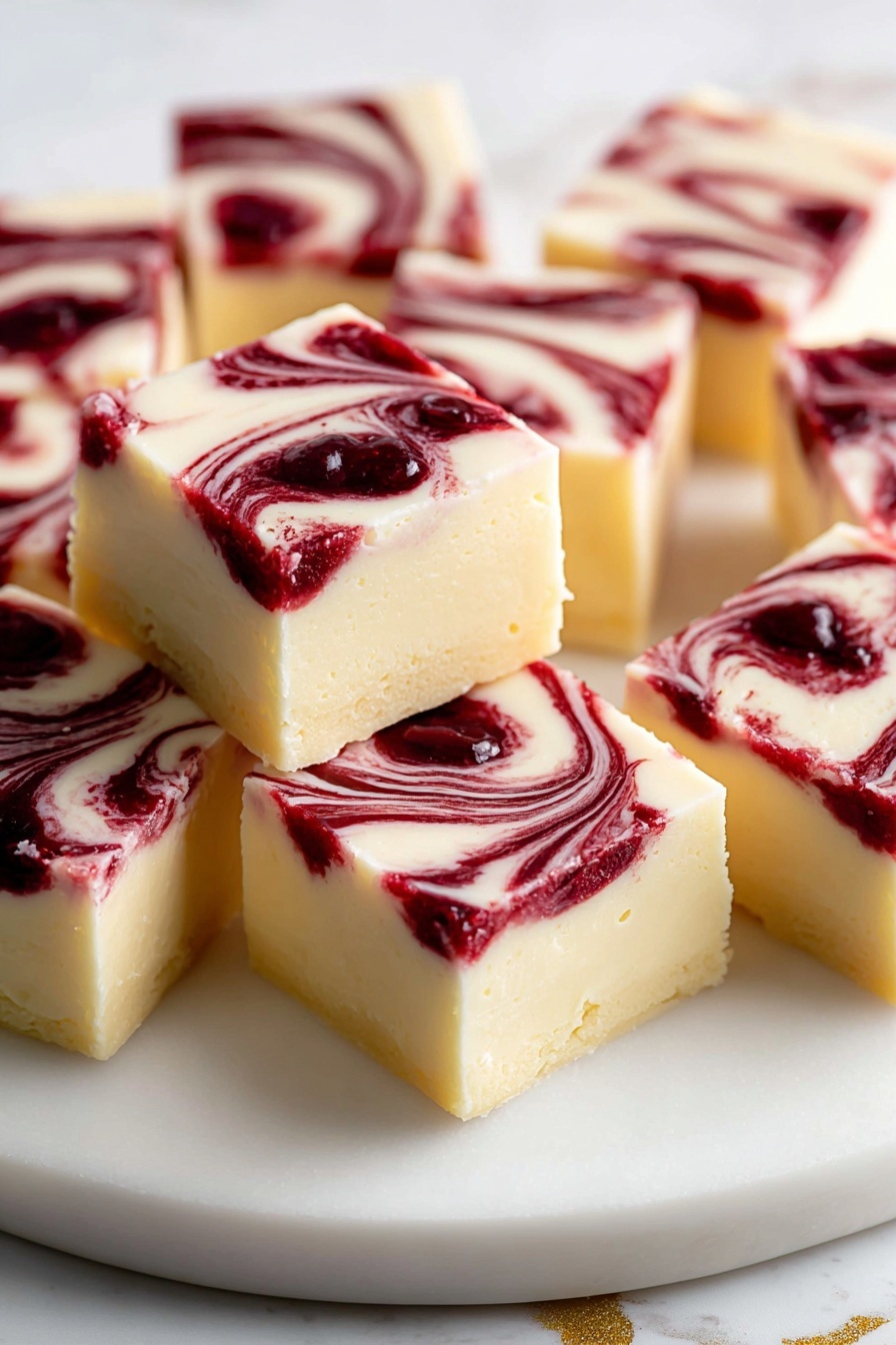White Chocolate Raspberry Fudge Recipe - Serving