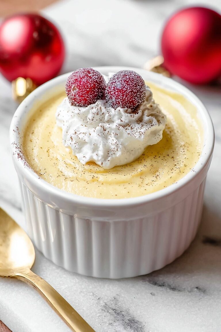 Eggnog Pudding Recipe with Whipped Cream Recipe