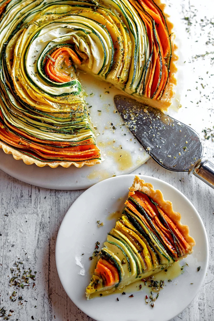 Vegetable Spiral Tart Recipe - Serving