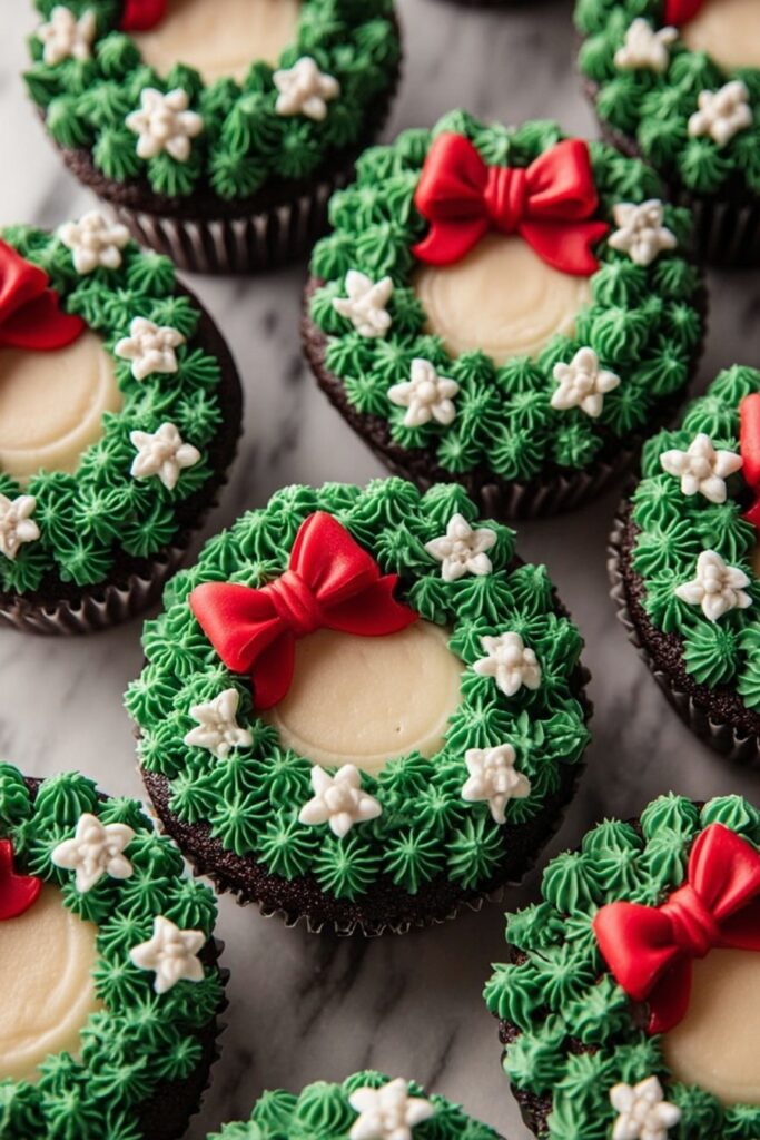 Chocolate Wreath Cupcakes Recipe