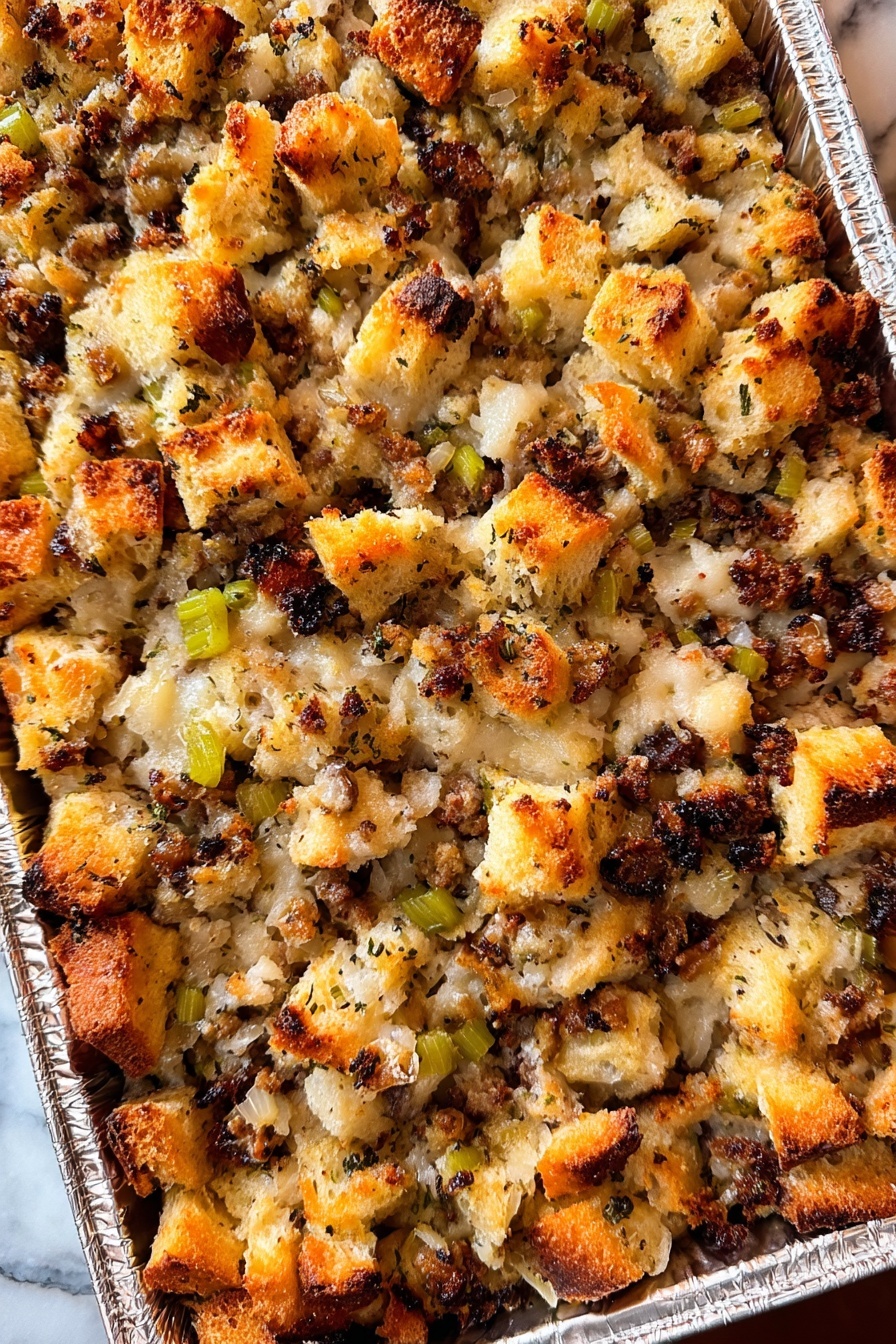 Best Thanksgiving Sausage Stuffing Recipe - Serving