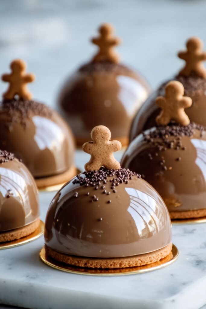 Christmas Gingerbread Latte Mousse Domes Recipe