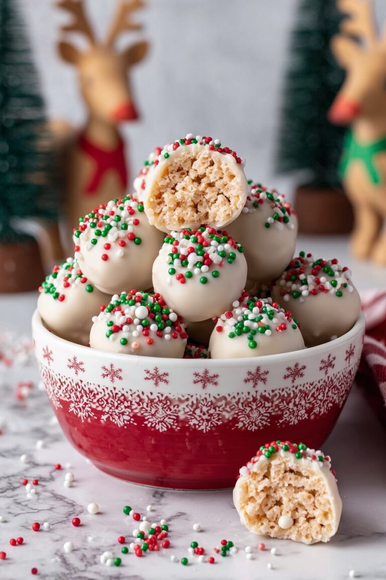 Festive White Chocolate Rice Krispie Balls Recipe