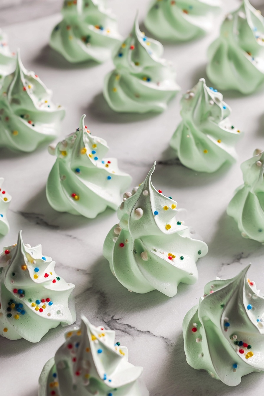 Christmas Tree Meringue Cookies Recipe - Serving