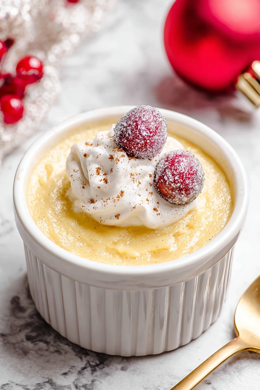 Eggnog Pudding Recipe with Whipped Cream Recipe - Serving