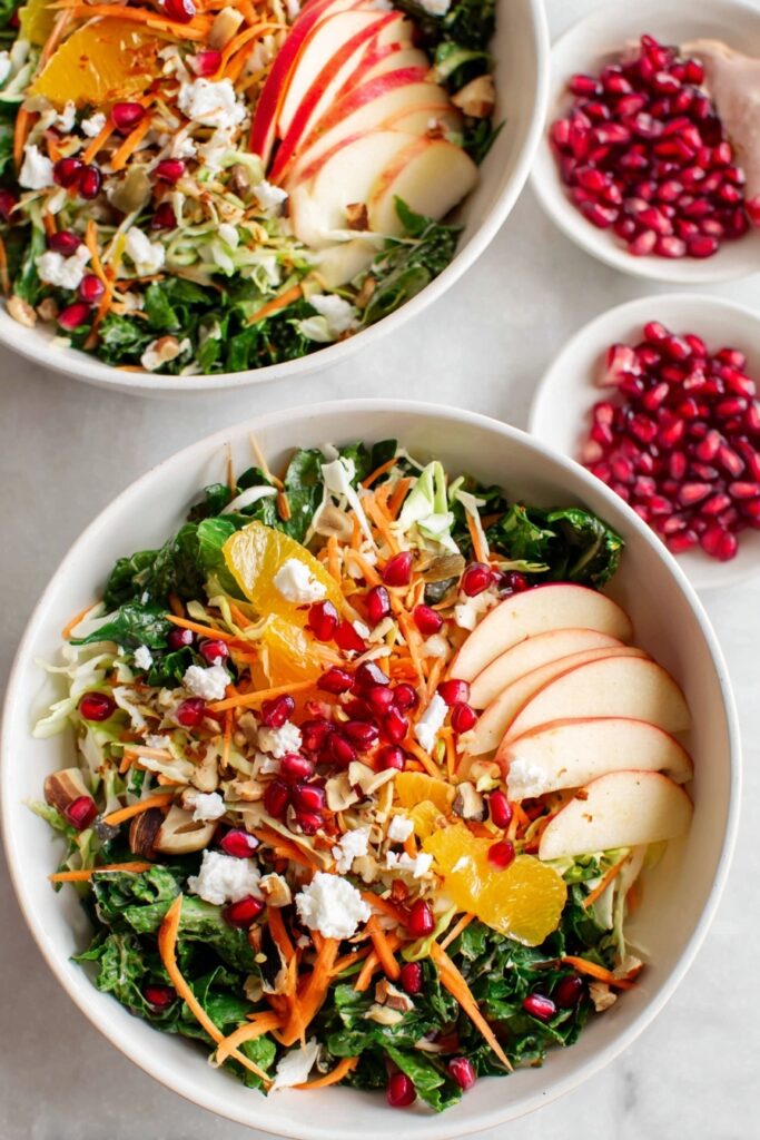 Winter Kale Salad with Apples and Pomegranate Recipe