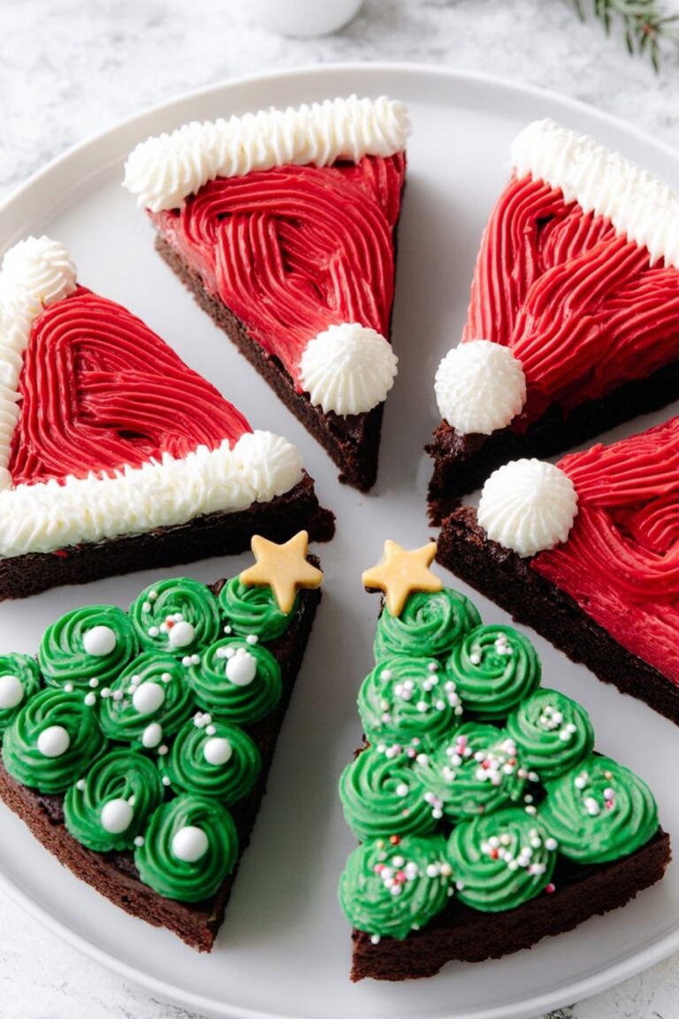 Christmas Tree & Santa Frosted Brownies Recipe