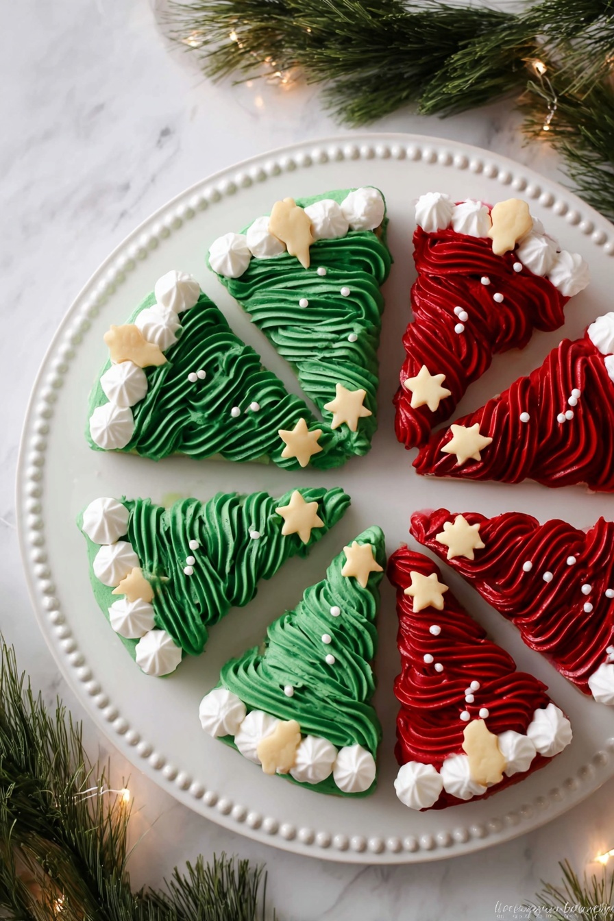 Christmas Tree & Santa Frosted Brownies Recipe - Serving