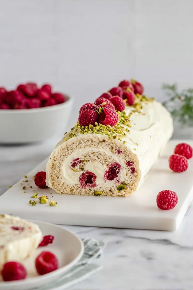 Christmas Raspberry Pistachio Roulade Recipe
