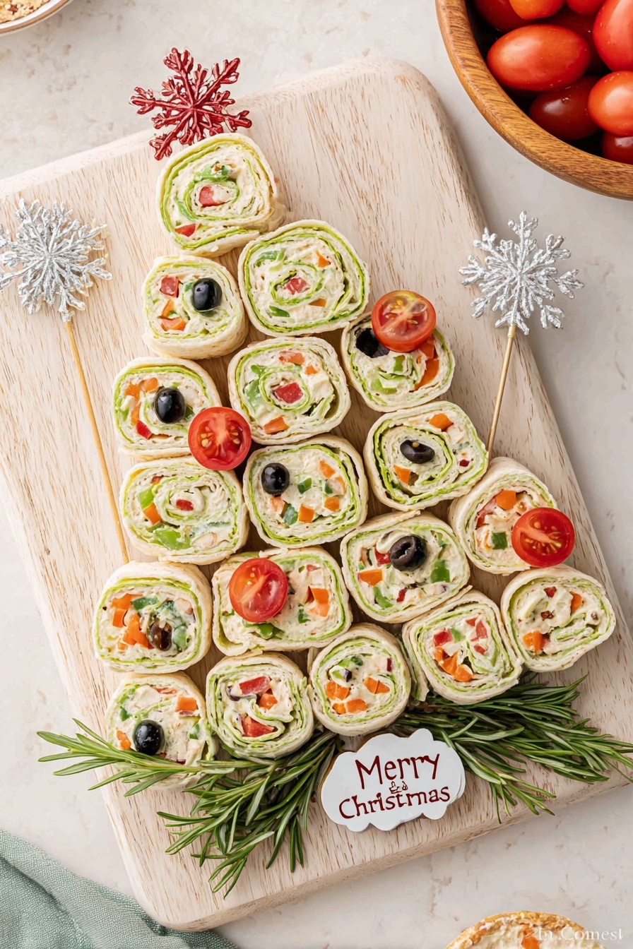 Christmas Olive Cream Cheese Pinwheels Recipe - Serving
