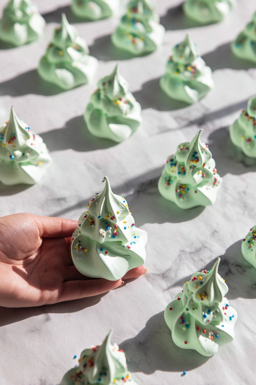 Christmas Tree Meringue Cookies Recipe - Recipe Step