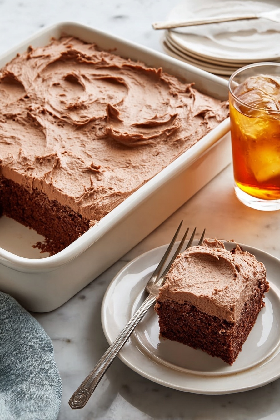 Moist Chocolate Mayonnaise Sheet Cake Recipe - Serving